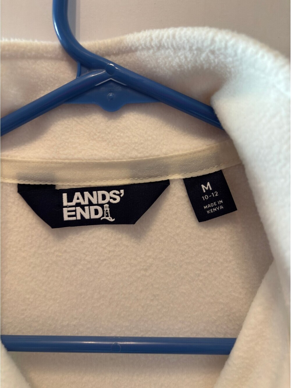 Lands End Womens White Full Zip Fleece Jacket Size M - Picture 3 of 8